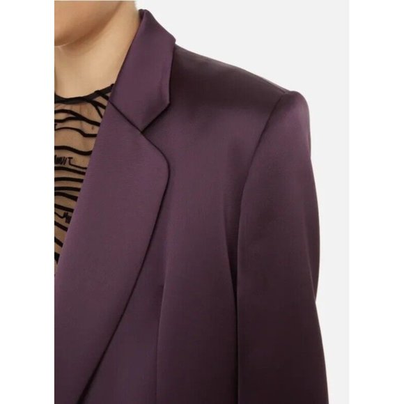 ITMFL Lycia Satin Jacket Aubergine Deep Purple Satin - Picture 3 of 4